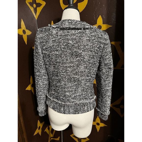 Karl Lagerfeld Black and White Petite Tweed Jacket, Blazer Size Small - Picture 3 of 3